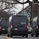 Amazon vans are shown delivering packages on March 30, 2020 in Hicksville, New York